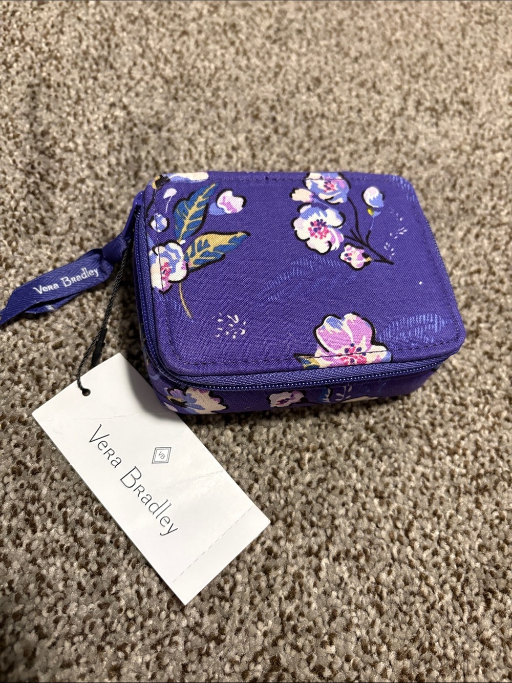 Vera Bradley Purple Pill Case Small Zip Case